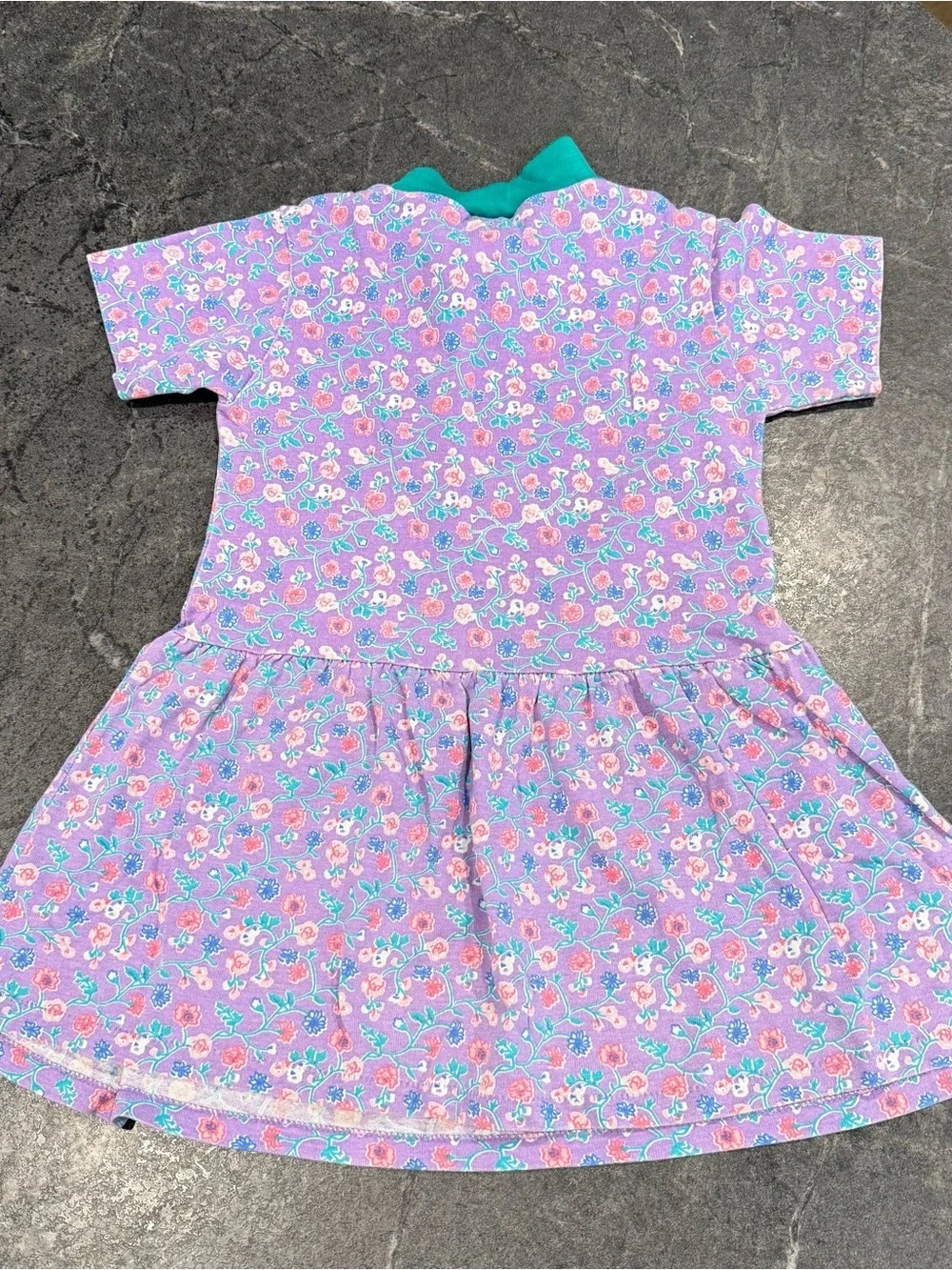 Vintage 4T floral 80s 90s dress girls 4 toddler purple Flying Colors